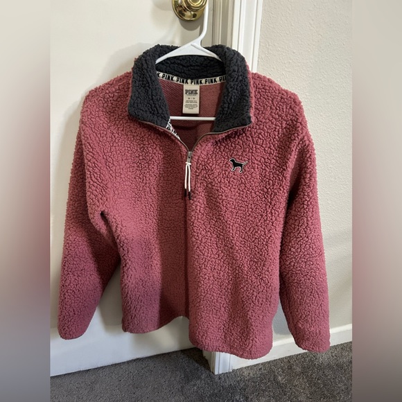 Pink Victoria secret mauve pink sherpa jacket size xs - Picture 1 of 3